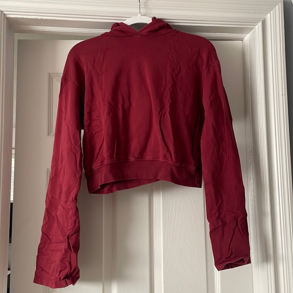 Small Red bell sleeve cropped sweatshirt